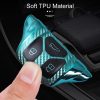 Audi Smart 3-button 2018 Car TPU Key Protective Cover Key Case with Key Ring (Blue) - Image 8