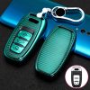 Audi Smart 3-button C Version Car TPU Key Protective Cover Key Case with Key Ring (Green)