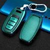 Audi Smart 3-button C Version Car TPU Key Protective Cover Key Case with Key Ring (Green) - Image 2