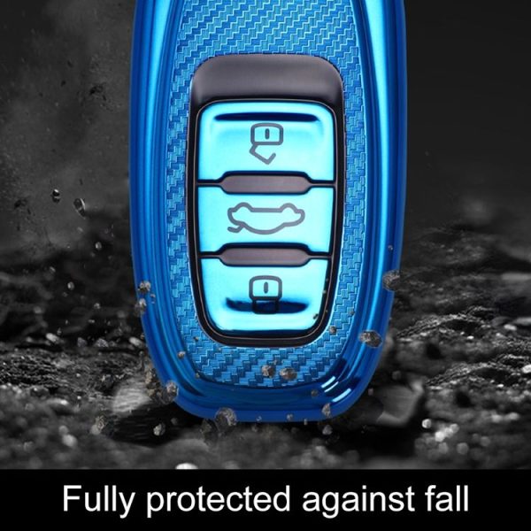 Audi Smart 3-button C Version Car TPU Key Protective Cover Key Case with Key Ring (Green) - Image 6