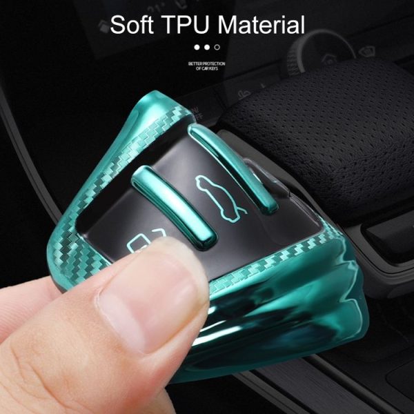 Audi Folding 3-button Car TPU Key Protective Cover Key Case with Key Ring (Pink) - Image 8