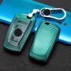 BMW Square 4-button A Version Car TPU Key Protective Cover Key Case with Key Ring (Green) - Image 2