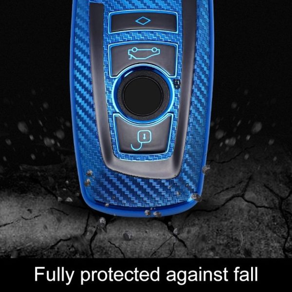 BMW Square 4-button A Version Car TPU Key Protective Cover Key Case with Key Ring (Green) - Image 6