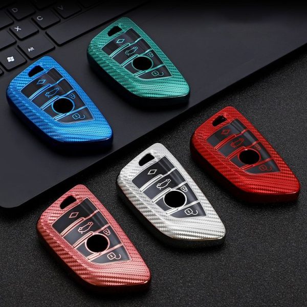 BMW Blade 4-button A Version Car TPU Key Protective Cover Key Case with Key Ring (Pink) - Image 11