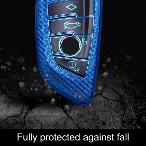 BMW Blade 4-button A Version Car TPU Key Protective Cover Key Case with Key Ring (Pink) - Image 6