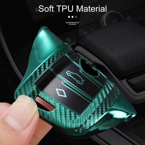 BMW Blade 4-button A Version Car TPU Key Protective Cover Key Case with Key Ring (Pink) - Image 8