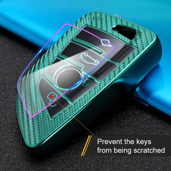 BMW Blade 4-button A Version Car TPU Key Protective Cover Key Case with Key Ring (Pink) - Image 9