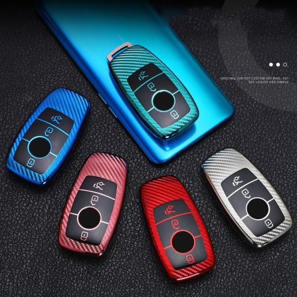 Mercedes-Benz E-Class Smart 3-button Car TPU Key Protective Cover Key Case with Key Ring (Pink) - Image 11