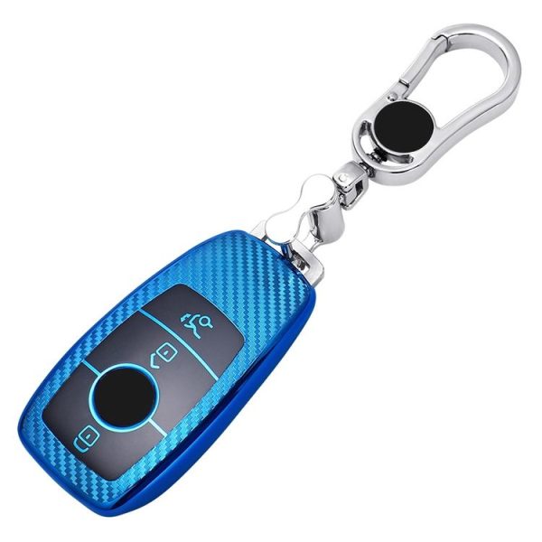 Mercedes-Benz E-Class Smart 3-button Car TPU Key Protective Cover Key Case with Key Ring (Pink) - Image 3