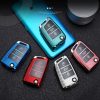 Volkswagen Golf 7 Folding 3-button B Version Car TPU Key Protective Cover Key Case with Key Ring (Blue) - Image 11