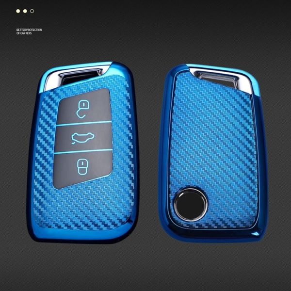 Volkswagen Smart 3-button Car TPU Key Protective Cover Key Case with Key Ring (Pink) - Image 4