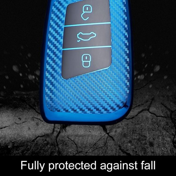 Volkswagen Smart 3-button Car TPU Key Protective Cover Key Case with Key Ring (Pink) - Image 6
