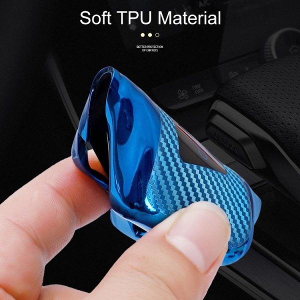 Volkswagen Smart 3-button Car TPU Key Protective Cover Key Case with Key Ring (Pink) - Image 8