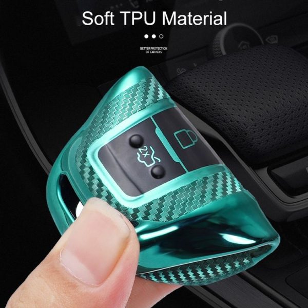 Ford Folding 3-button Car TPU Key Protective Cover Key Case with Key Ring (Silver) - Image 8
