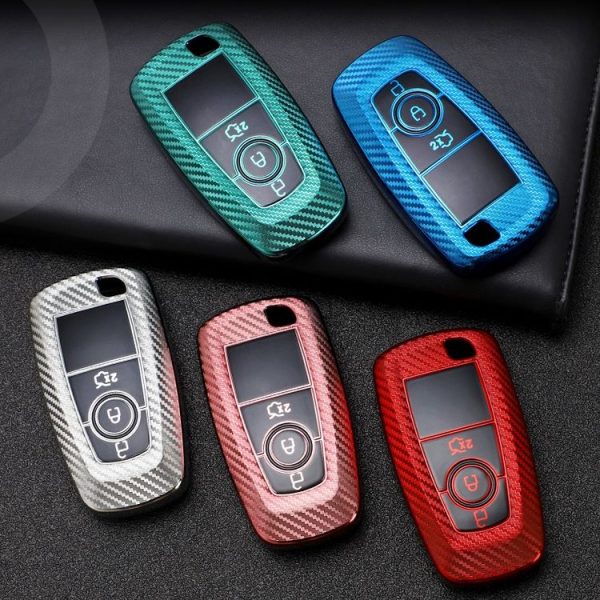 Ford Smart 3-button Car TPU Key Protective Cover Key Case with Key Ring (Green) - Image 11