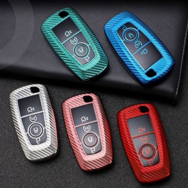 Ford Smart 4-button Car TPU Key Protective Cover Key Case with Key Ring (Red) - Image 11