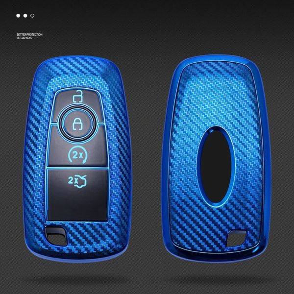 Ford Smart 4-button Car TPU Key Protective Cover Key Case with Key Ring (Red) - Image 4