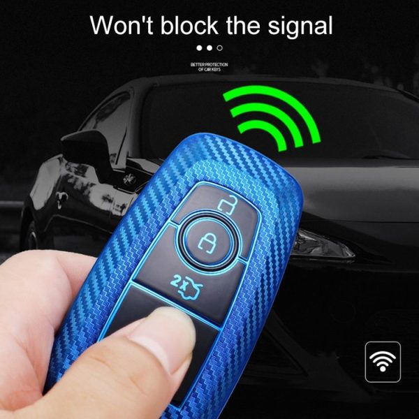 Ford Smart 4-button Car TPU Key Protective Cover Key Case with Key Ring (Red) - Image 7