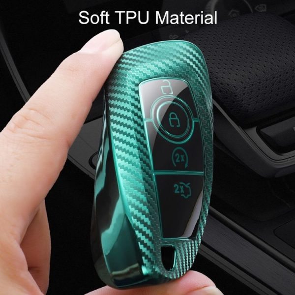 Ford Smart 4-button Car TPU Key Protective Cover Key Case with Key Ring (Red) - Image 8