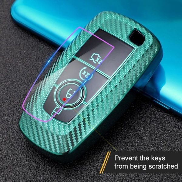 Ford Smart 4-button Car TPU Key Protective Cover Key Case with Key Ring (Red) - Image 9