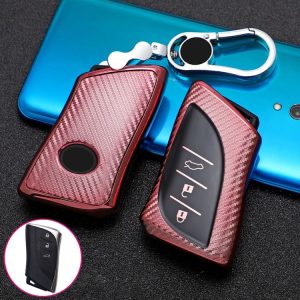 Lexus Smart 3-button Car TPU Key Protective Cover Key Case with Key Ring (Pink)
