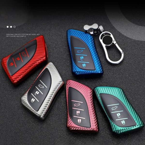 Lexus Smart 3-button Car TPU Key Protective Cover Key Case with Key Ring (Pink) - Image 11