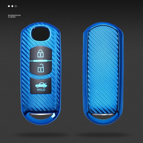Mazda Smart 3-button Car TPU Key Protective Cover Key Case with Key Ring (Silver) - Image 4