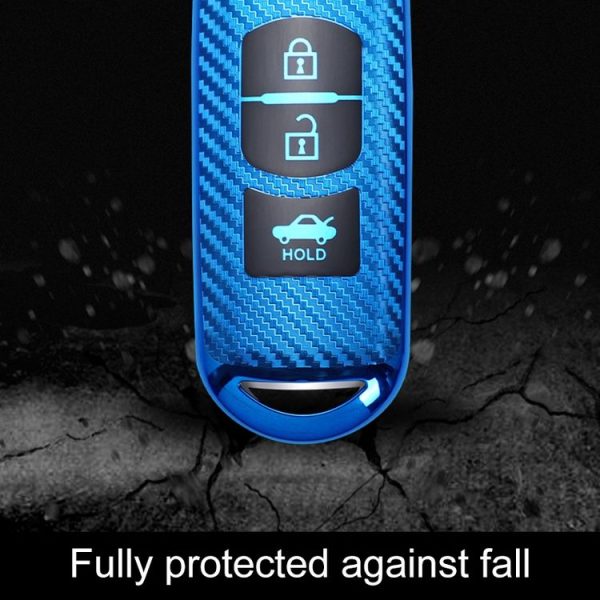 Mazda Smart 3-button Car TPU Key Protective Cover Key Case with Key Ring (Silver) - Image 6
