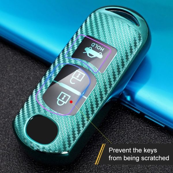 Mazda Smart 3-button Car TPU Key Protective Cover Key Case with Key Ring (Silver) - Image 9
