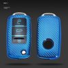 Skoda Folding 3-button Car TPU Key Protective Cover Key Case with Key Ring (Red) - Image 4