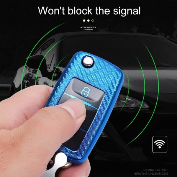 Skoda Folding 3-button Car TPU Key Protective Cover Key Case with Key Ring (Red) - Image 7