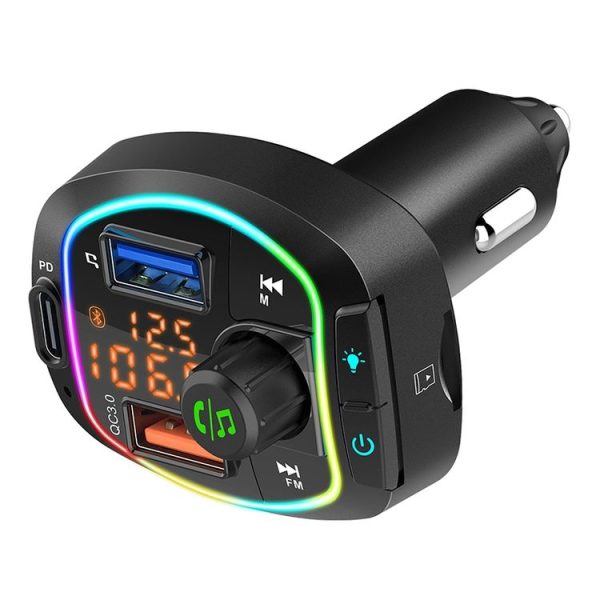 BC66 Colorful Car MP3 Player Multi-functional Bluetooth Receiver Car Cigarette Lighter U Disk Charger - Image 2