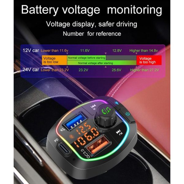 BC66 Colorful Car MP3 Player Multi-functional Bluetooth Receiver Car Cigarette Lighter U Disk Charger - Image 22