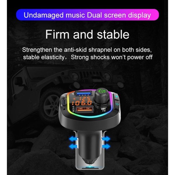BC66 Colorful Car MP3 Player Multi-functional Bluetooth Receiver Car Cigarette Lighter U Disk Charger - Image 9
