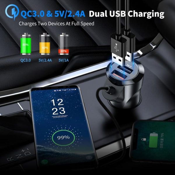 A20 Pro Car Charger MP3 Player Bluetooth Receiver FM Transmitter Call Hands-free Holder - Image 6