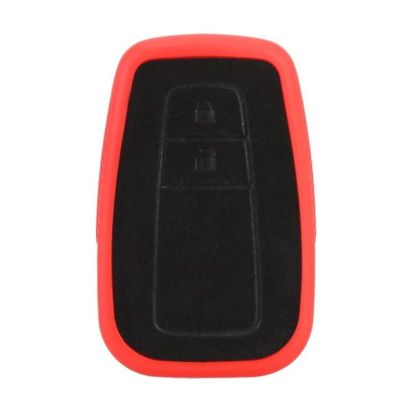 Car Flocking Plastic Key Protective Cover Two Buttons for Toyota, Style 1 (Red) - Image 3