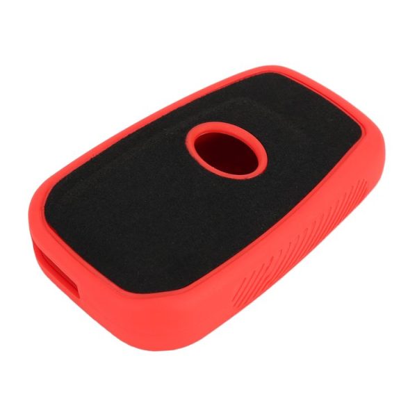 Car Flocking Plastic Key Protective Cover Three Buttons for Toyota, Style 1 (Red) - Image 4