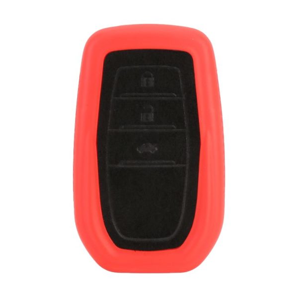 Car Flocking Plastic Key Protective Cover Three Buttons for Toyota, Style 2 (Red) - Image 3