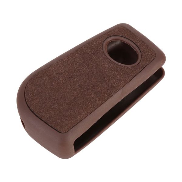 Car Flocking Plastic Key Protective Cover Two Buttons for Toyota, Style 3 (Brown) - Image 4