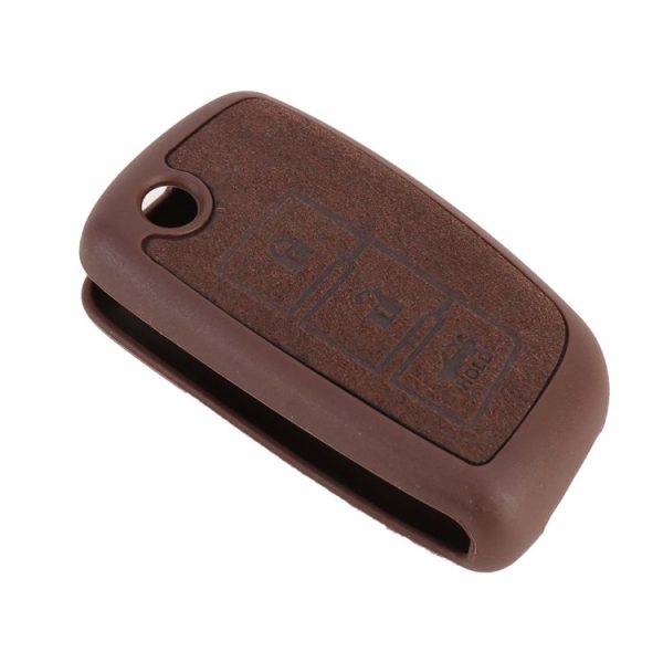 Car Flocking Plastic Key Protective Cover Three Buttons B for Nissan X-TRAIL / Teana / Qashqai / Sylphy / Tiida, Style 1 (Brown) - Image 2