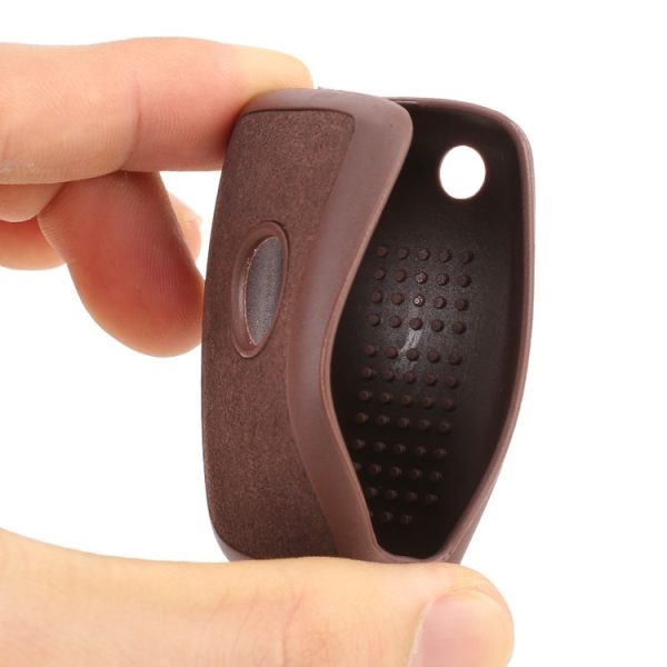 Car Flocking Plastic Key Protective Cover Three Buttons B for Nissan X-TRAIL / Teana / Qashqai / Sylphy / Tiida, Style 1 (Brown) - Image 5