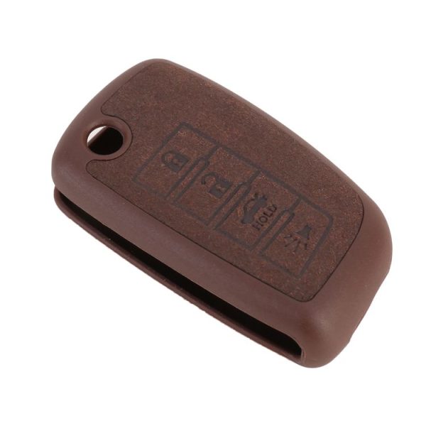 Car Flocking Plastic Key Protective Cover Four Buttons for Nissan X-TRAIL / Teana / Qashqai / Sylphy / Tiida, Style 1 (Brown) - Image 2
