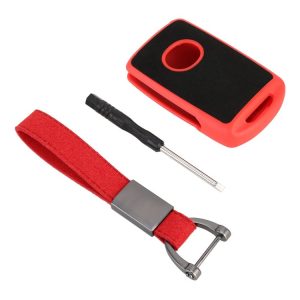 Car Square Flocking Plastic Key Protective Cover for Cadillac (Red)