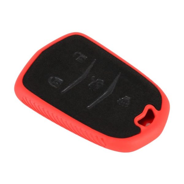 Car Flocking Plastic Key Protective Cover Four Buttons for Cadillac (Red) - Image 2