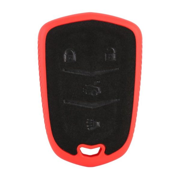 Car Flocking Plastic Key Protective Cover Four Buttons for Cadillac (Red) - Image 3