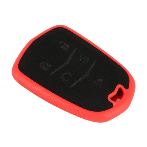 Car Flocking Plastic Key Protective Cover Five Buttons for Cadillac (Red) - Image 2