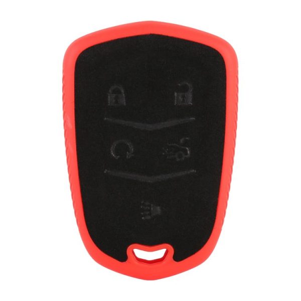 Car Flocking Plastic Key Protective Cover Five Buttons for Cadillac (Red) - Image 3