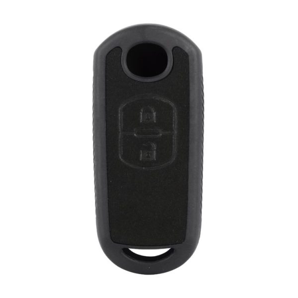 Car Flocking Plastic Key Protective Cover Two Buttons for Mazda (Black) - Image 3