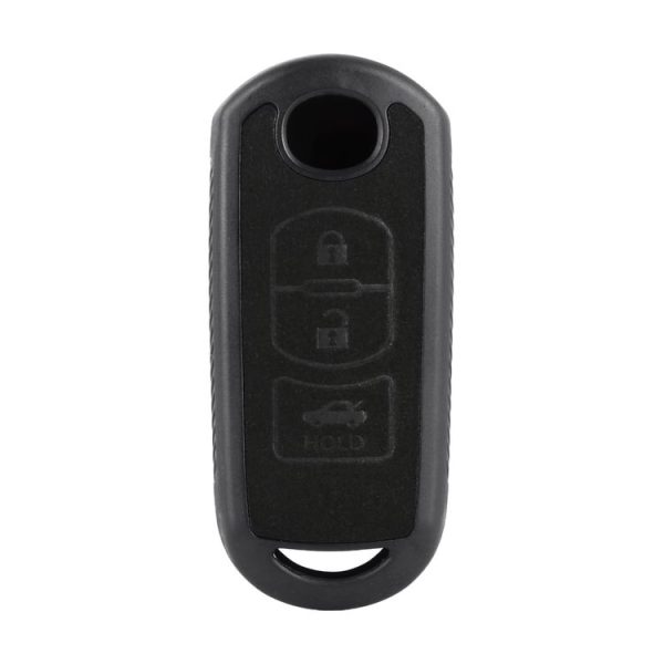Car Flocking Plastic Key Protective Cover Three Buttons for Mazda (Black) - Image 3