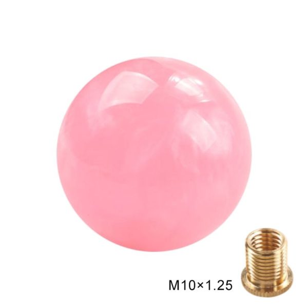 Car Manual Shifter Gear Shift Knob with Adapter M10 x 1.25 (Pink) - Image 2